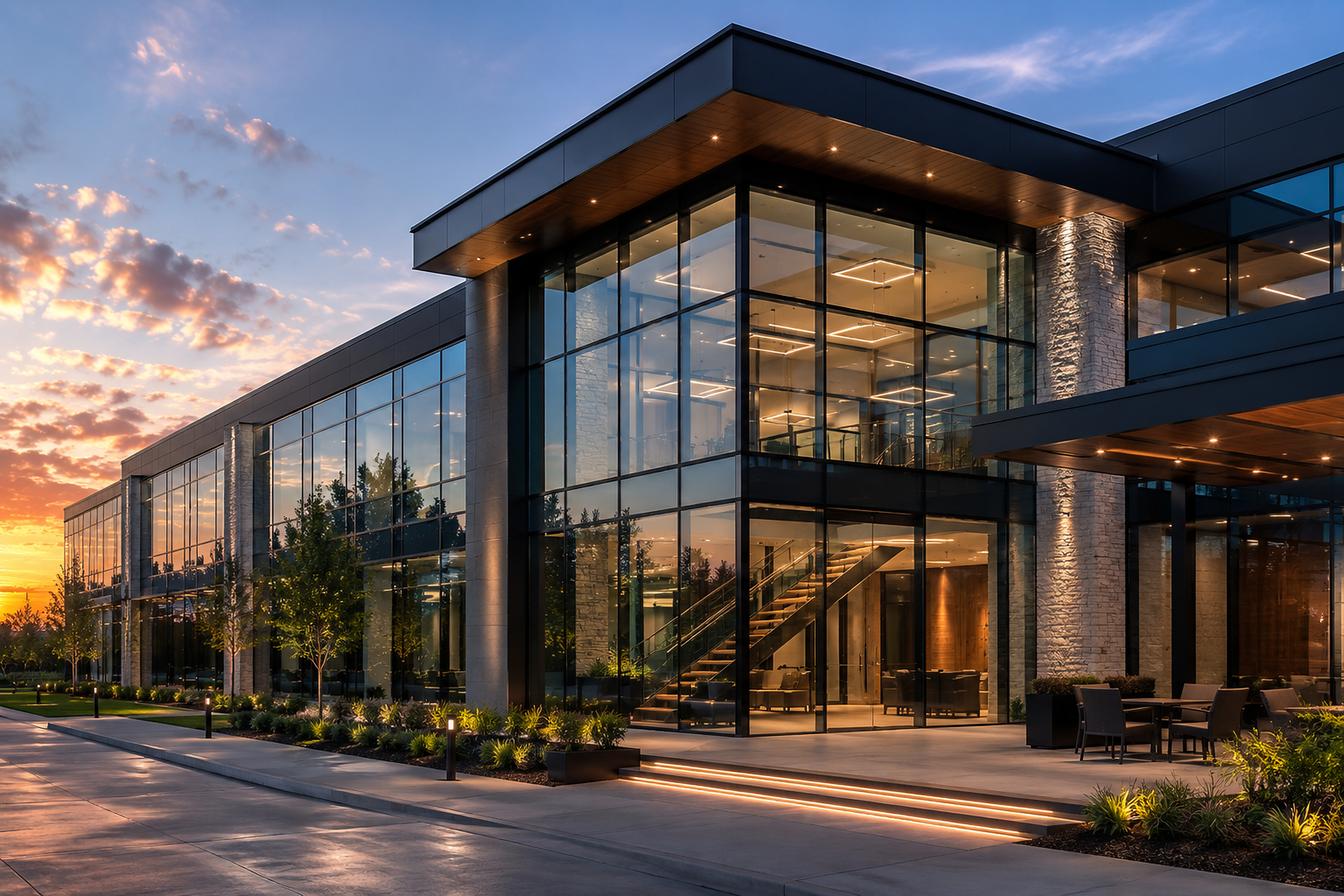 Commercial glazing work